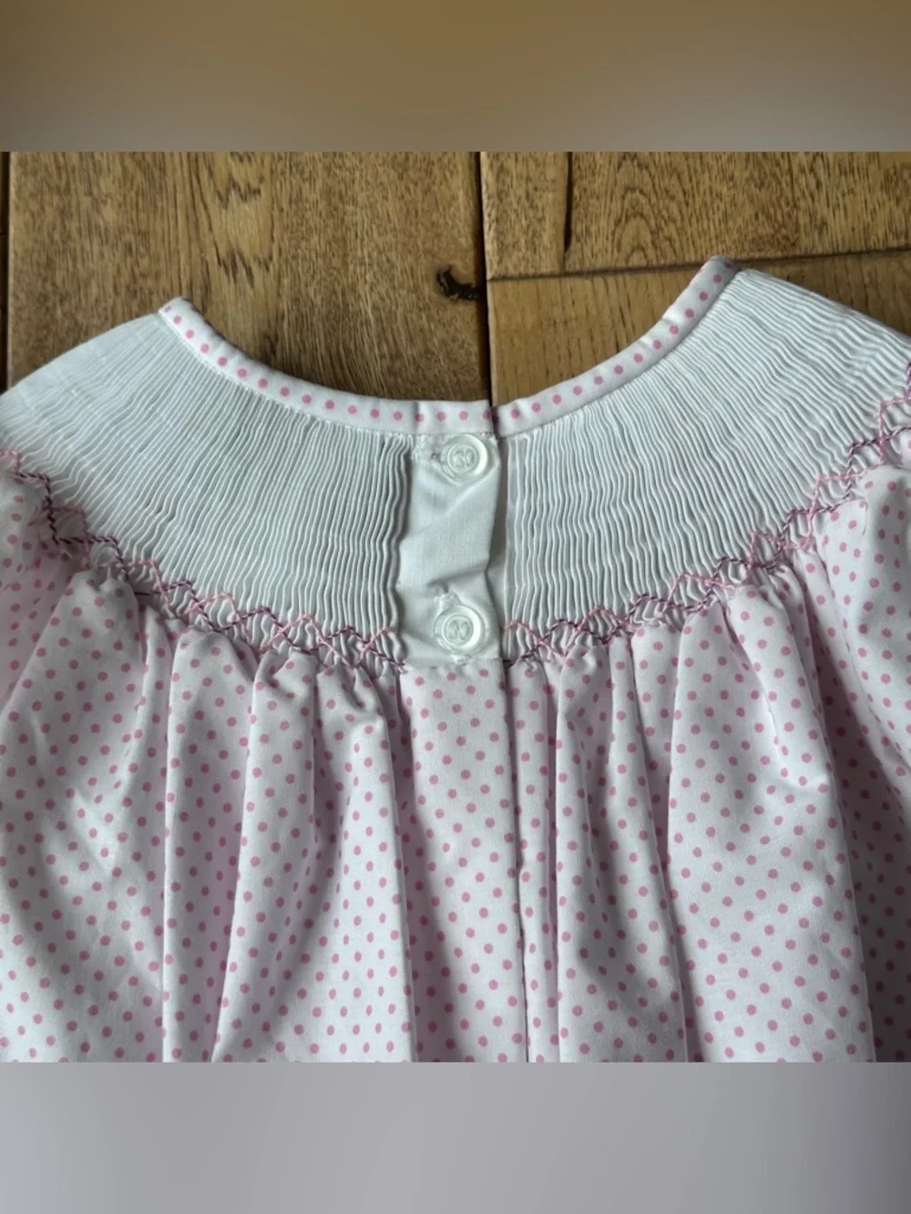 Classic Whimsy Bunny Bums Smocked Polka Dot Dress size 6